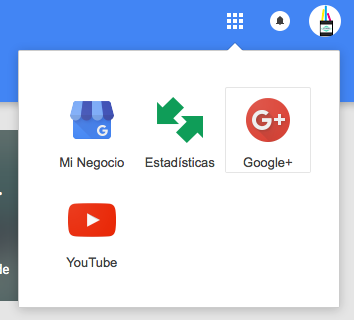 Acceso Google+ desde icono derecha