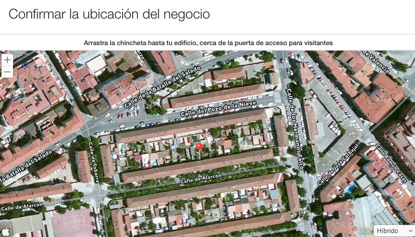 Confirmar la ubicación del negocio en Google Maps